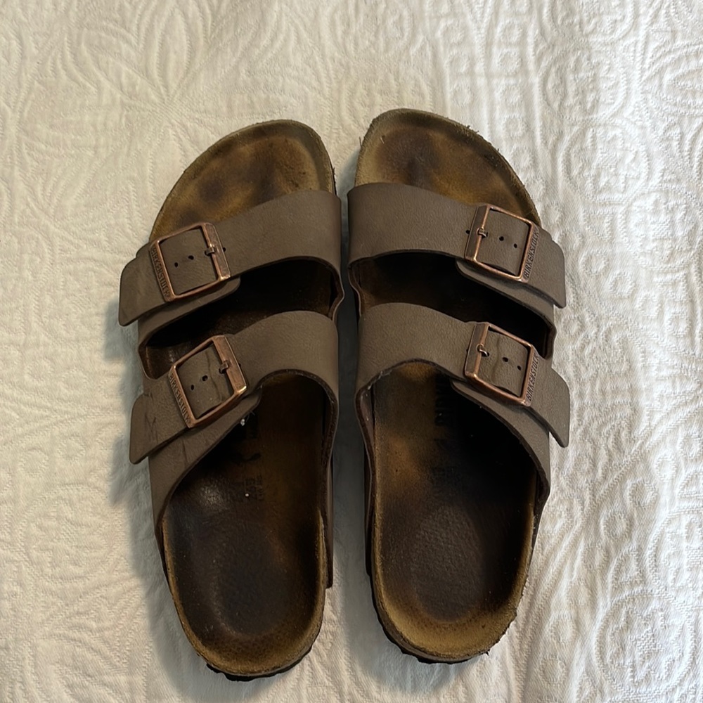 brown 2 strap birks